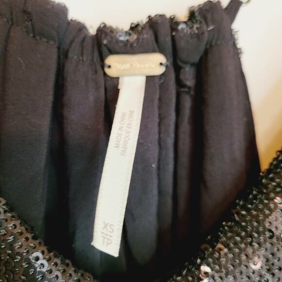 Free People black all over sequin slouchy vneck spaghetti strap jumpsuit Size XS - Picture 3 of 9